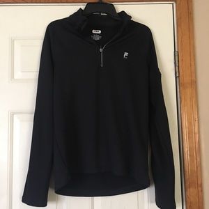 Fila sport black 100% polyester long sleeve quarter zip